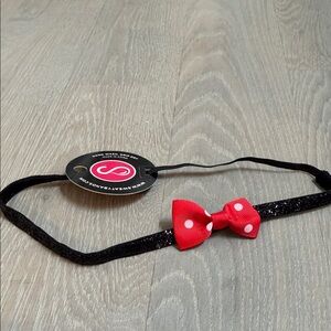 Sweaty Bands Minnie Mouse Bow Headband, 3/4 Inch Black sparkles, NWT